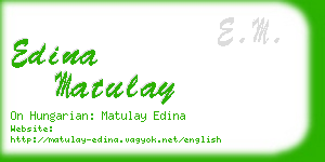 edina matulay business card